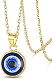 Supcare Damen Herren Multi-Style Evil Eye Halskette Böse Nazar Auge Vintage Anhänger Kette Glücksschmuck für Mädchen aus 925 Sterling-Silber/Kupfer