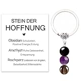 MKISHINE Schlüsselanhänger Kristall STEIN DER HOFFNUNG Geschenk Glücksbringer Edelstein Stärkung Schutz Gesundheit Mutmacher Hoffnung Geschenkidee Aufmunterung