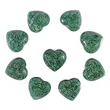 Amogeeli 9 Stück Afrikanische Grüne Jade Herzsteine Kleine Kristalle Heilsteine Herzform Handschmeichler Edelstein Glücksbringer Herz Deko für Schmuckherstellung Reiki Meditation