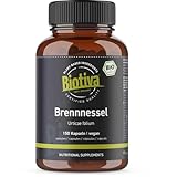 Biotiva Brennnessel Bio 150 Kapseln - 450mg je Kapsel - Brennesselblatt-Pulver - Urticae folium - Höchste Reinheit - Abgefüllt und kontrolliert in Deutschland - Vegan