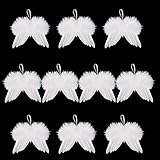 ToBeIT 10pcs Engelsflügel Federn Engel Flügel Anhänger Weihnachtsbaum Deko Christbaumschmuck Vintage Feder zum Aufhängen (8X10CM)