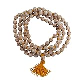 Hare Rama 108 Tulsi Heiliges Basilikum Kadam handgeknüpfte Mala-Halskette mit Hasen-Rama-Japan-Mala-Perlen, Yoga, Meditation, 10 mm Gebetsperlen, Rosenkranz