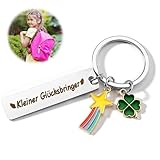 Schlüsselanhänger mit vierblättrigem Kleeblatt, Schlüsselanhänger Glücksbringer, Viel Glück Vierblättrigem Schlüsselanhänger, Mutmacher Geschenk Viel Glück Geschenke für Weihnachten Kleinigkeiten