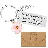 COLOFALLA Geschenk für Frauen Beste Freundin Geschenke Schutzgengel Schlüsselanhänger mit Umschlag Schutzengel Geschenk Weil Engel ncht Überall sein Können(Engel)
