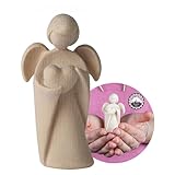 4betterdays.com NATURlich leben! Klassischer Schutzengel aus Zirbenholz - mit Herz - Höhe 9cm - Geschenk zur Taufe oder zu Weihnachten - Handwerk aus Südtirol