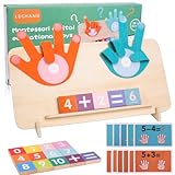 Fizdoqg Holz Mathe Spielzeug Zählen Lernen für Kinder, Montessori Zahlen Lernen Spielzeug Holzspielzeug Lernspielzeug für 3-5 Jahre Jungen und Mädchen Geschenk