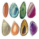 4 Stück Achatscheiben Anhänger Edelstein Geode Achat Scheiben Natürliche Achatscheiben Mit Gebohrten Löchern Achat Scheiben Anhägenr Glücksteine Achatscheiben Achat Platten Für Schmuckherstellung