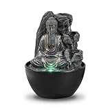 Zen'Light Revata Zimmerbrunnen, Buddha, entspannend, Wasserfall-Brunnen, Zen-Dekoration, Feng Shui, Glücksbringer, clevere und nützliche Geschenkidee, Tischbrunnen mit LED-Licht, H 18 cm