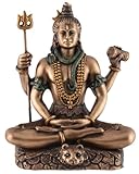 Indischer Gott Shiva im Lotussitz, Miniatur, aus Kunststein, handbemalt, aus der Veronese Kollektion,708-76383