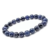 Unique Chakra Buddha Unisex Perlen Armband 8mm Wassersaphir Iolith Edelstein Energiearmband Heilsteine Juweliers Qualität