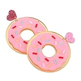 DEARMAMY 1 Paar Donut-ohrringe Einzigartige Ohrringe Damenohrringe Mode-ohrringe Süße Ohrringe Für Teenager-mädchen Süße Ohrringe Ästhetik Ohrringe Für Teenager-mädchen Baumeln Rosy Acryl