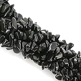 Mini Schwarz Obsidian Kristalle Perlen Edelsteine Chips Kristalle Trommelsteine Edelsteine Heilsteine Kristall Steine Granulat für DIY Armbänder Ketten Ohrringe Schmuck Machen Crafting 80cm