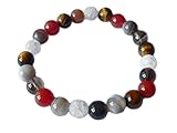 ZWILLINGE: Karneol Tigerauge Botswana Achat Bergkristall Edelstein Armband DisplayLength 19