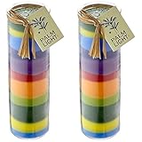 Palm Light Streifenspaß Palmwachs-Kerze, Bunt, 800 (Packung mit 2)