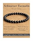 Landorilo 6mm Naturstein Perlen Heilstein Armband, für Damen und Herren Geeignet, Elastisches Perlenarmband für Yoga Chakren, Geschenk zum Geburtstag, Jahrestag Oder zu Weihnachten(Schwarzer Turmalin)