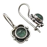 SilverStarJewel Sterling Silber Grün Apatit Alter Stil Ohrringe 1,8 cm Modeschmuck