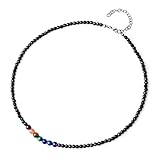COAI Unisex Geschenkideen Glückskette Choker Halsketten aus Facettiertem Onyx und 7 Chakren Yogakette