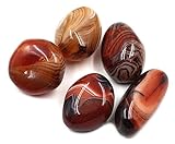 Chiloskit Natürlicher Sardonyx-Achat-Palmstein, fossiler Handschmeichler, Kieselsteine, Heilkristall, Geschenk für Mädchen, 4 cm, 6 cm (4 cm/5 Stück)