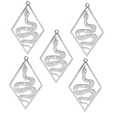 Homoyoyo 5 Stück Teiliges DIY Ohrring Charms Schlangenmotiv Langlebige Metallanhänger mit Filigranem Diamant Hohlmuster Geeignet für Ohrringe Halsketten und Armbänder Vintage