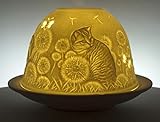CBK-MS Teelichthalter Kätzchen Katze Kater Hauskatze Teelicht Windlicht Dome Light