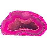 Steinfixx - wunderschön gefärbte Achat Geode | aufgeschnitten | A* Qualität | Schnittkante poliert I Glücksgeode I Feengarten (Pink)