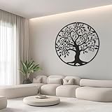 Rongchenghao Baum des Lebens, große Wanddekoration, Metall, 60 cm, hängendes Lebensbaum-Logo