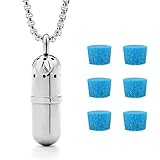 CAIRIAC Ätherisches Öl Halskette für Frauen, Aromatherapie Halskette Diffuser, Damen Herren Duft Diffusor Anhänger Geburtstag Weihnachten Valentinstag Geschenke (Silber)