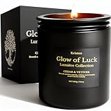 Kerze für Männer – Sojakerze mit Zedernholz- und Vetiverduft, 7,05 oz, Brenndauer 42 Stunden, handgefertigt, maskuliner Premium-Duft