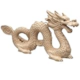 Jahr des Drachen Skulptur – Chinesische Drachenstatue, traditionelle Holzdrachenfigur | Eleganter Heimdekor- , Skulptur, einzigartiges Geschenk für Geburtstage und besondere