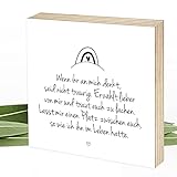 Wunderpixel® Holzbild Platz zwischen euch - Andenken an Verstorbene - 15x15x2cm zum Hinstellen/Aufhängen Fotodruck mit Spruch auf Holz - Wand-Bild Aufsteller - zur Erinnerung als Trost-spender