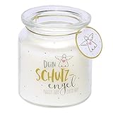 GRUSS & CO Kerze im Glas 'Dein Schutzengel' | Duftkerze, Vanille, Höhe 9 cm, Durchmesser 7,5 cm, Glas mit Motivdruck | 46635