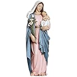 Grace4Joy Statue Madonna und Kind, Maria mit Jesuskind, katholische Heimdekoration, handbemalt, gesegnete Jungfrau Maria, Renaissance-Kollektion, 34,9 cm