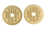 ZDYS Feng-Shui-Münzen, 4,5 cm, chinesische Feng Shui-Münzen, 2er-Set, alte chinesische Münzen, Taoisten, Kupfermünzen für Lcuk Gesundheit, Erfolg, Reichtum, Vermeidung von Bösen