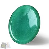 QINJIEJIE Grün Aventurin Kristalle Handschmeichler SorgenSteinee Daumen EdelSteine Oval Kristall HeilSteinee Palm Steine Stress Relief Reiki Heilung Meditation