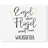 JUNIWORDS Mauspad Mousepad, Engel ohne Flügel nennt Man Wachsgießer (5188319)