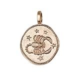 NKlaus Skorpion Sternzeichen Vergoldet 18k Gold 16mm Kettenanhänger Horoskop Zodiak 1659