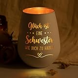 Craftique Sinnovlles Schwester Geschenk - Windlichter für Geburtstag, Beste Schwester oder Freundin