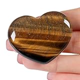AWARDSEN 45 mm Groß Tigerauge Herz Kristalle Edelsteine Geschenke für Frauen, Reiki Heilsteine Handschmeichler Stein für Valentinstag, Geburtstage, Jahrestag, Muttertag und Thanksgiving Tag