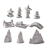 PERSELOSO Harz Felsenskulptur Bergpagode Mikrolandschaft Dekoration Garten Aquarium Steingarten Ornament Feng Shui Tischdeko