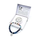 Sternzeichen Edelstein Armband in Geschenkbox | Schutz Glück Liebe Energie (Zwilling Blauer Chalcedon, 18 cm)