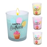 Bolosa Duftkerzen im Glas Windspielduft Geburtstagskerzen, Duftkerze Happy Birthday, Geburtstagsgeschenk für Frauen, Kerze mit Spruch, 150g Duftkerzen Geburtstag, Geschenk Geburtstag Frau