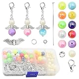 AolKee 50 Sets schutzengel schlüsselanhänger, schlüsselanhänger selber machen, engel basteln perlen setfür DIY Hochzeit Gefälligkeiten Baby Dusche Schlüsselanhänger Handwerk