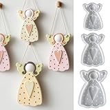 Silikonform Weihnachten Engel, 3 Stück Silikonformen Gießformen Weihnachten Anhänger Gipsformen zum Gießen Gießformen Silikon Weihnachten Engel Kerzenformen Silikon für DIY Weihnachtsdeko (A)