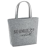 Huuraa Einkaufstasche Bad Homburg vor der Höhe verliebt Geschenk 22 Liter Grey Melange Filztasche Bad Homburg vor der Höhe Accessoire