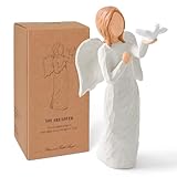 thovorrnl Engel Figur, Trauergeschenk Schutzengel Figur, Statue mit Taube Beileidsgeschenk, Religiöser Engel Geschenke für Frieden Freiheit