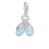 Thomas Sabo Damen Charm-Anhänger Babyschuhe Blau Geburt Charm Club 925 Sterling Silber 0822-007-1