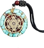Playstala Anhänger Halskette Heilige Geometrie Chakra Energy Halskette Meditation Schmuck Würfel Amulett