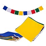 Himalayan Bazaar Gebetsfahnen, blanko, Set mit 10 5 tibetischen Farben, Gelb, Weiß, Blau, Grün, Rot, für Kunst, Handwerk, Dekoration von