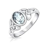 DTPsilver® 925 Sterling Silber Ring - Keltische Dreifaltigkeitsknoten - Keltische Kollektion - Blautopas