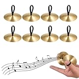 CUVZORA 8 Stück Finger Becken, Hochwertige Kupfer Zimbeln für klare Klänge, Perfekte Percussion Instrumente für Kinder und Erwachsene, ideal für Yoga, Meditation und Bauchtanz (4 Paar)